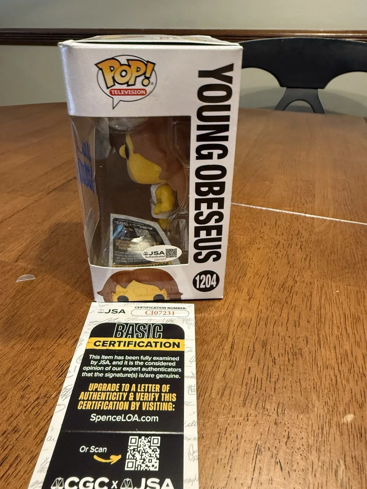 Dan Castellaneta — Dan Castellaneta Signed Young Obeseus Simpsons Funko Pop JSA Homer Simpson COA, изображение 2