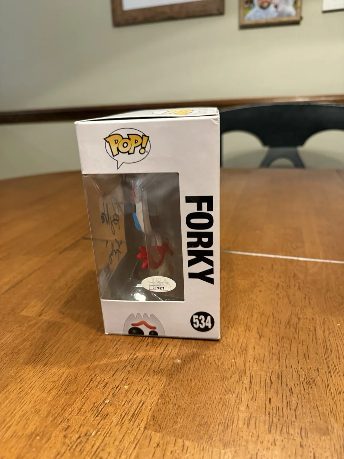Tony Hale — Funko Pop Disney Pixar Toy Story 4 "Forky " #528 Signed by Tony Hale JSA, изображение 3