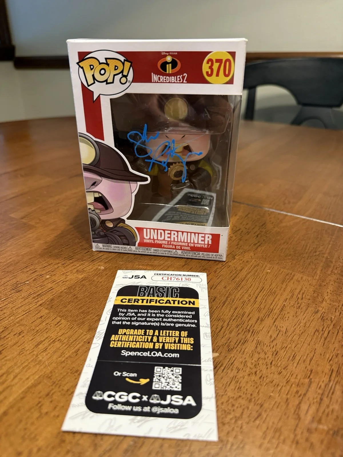 John Ratzenberger — John Ratzenberger Signed JSA Autograph Funko Pop #370 Incredibles 2 Underminer