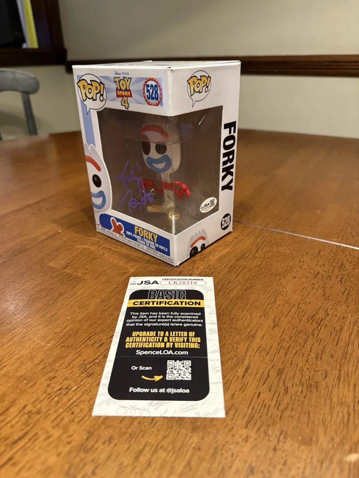 Tony Hale — Funko Pop Disney Pixar Toy Story 4 "Forky " #534 Signed by Tony Hale JSA CK28318