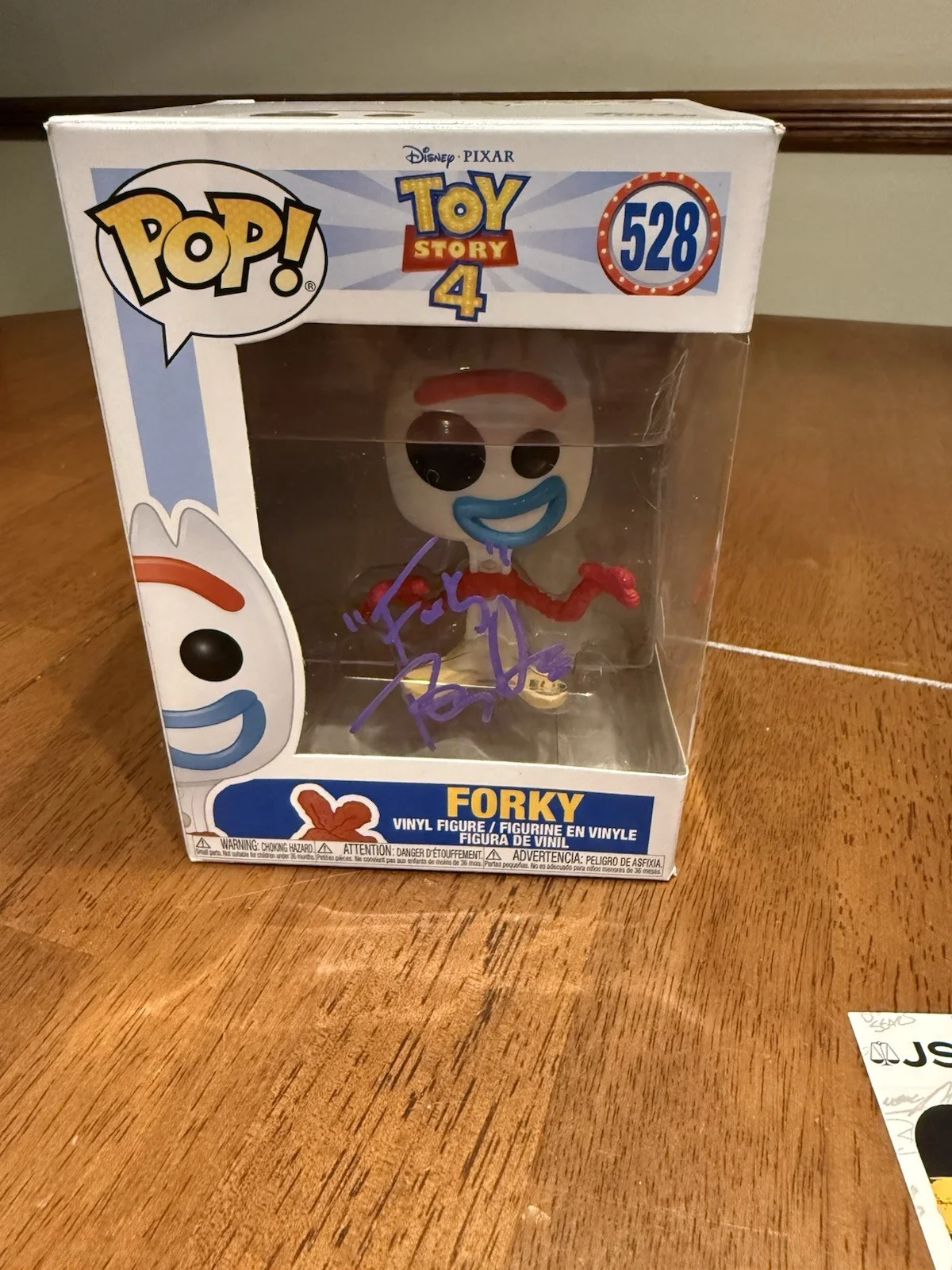 Tony Hale — Funko Pop Disney Pixar Toy Story 4 "Forky " #534 Signed by Tony Hale JSA CK28318, изображение 2