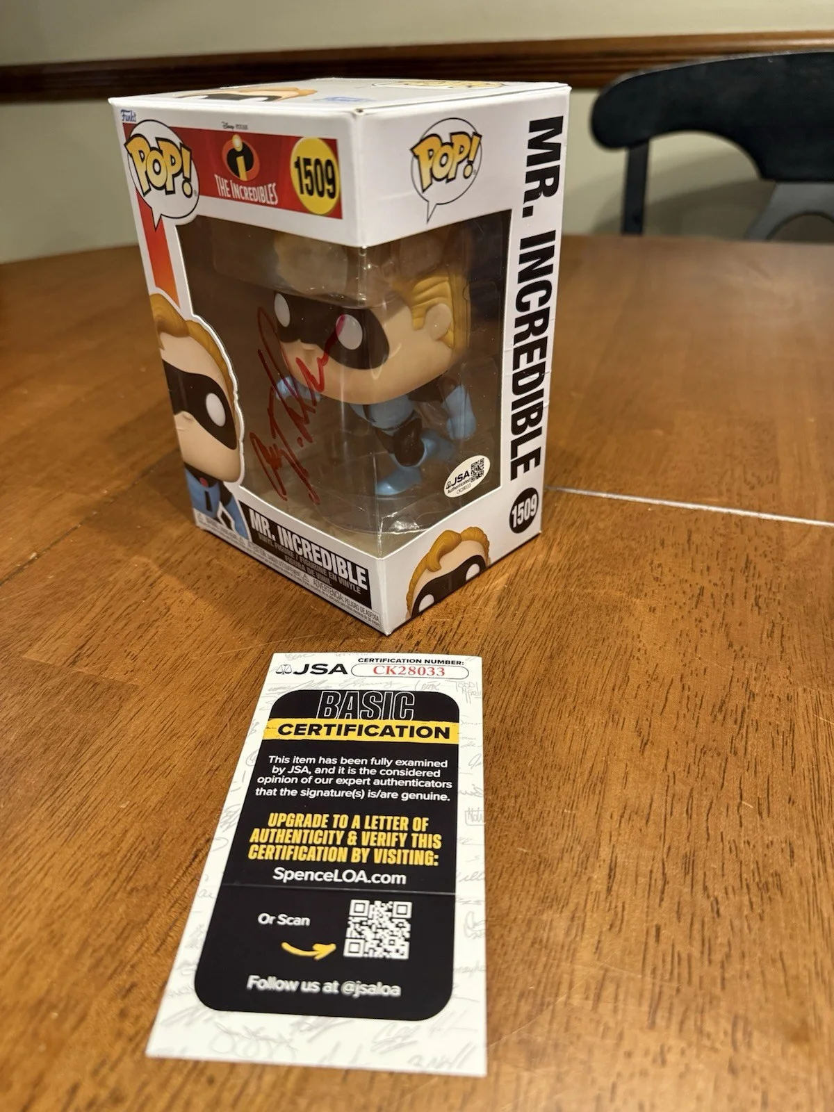 Craig T. Nelson — Craig T Nelson Signed Disney Pixar 1509 Mr. Incredible Funko POP! JSA CK28033