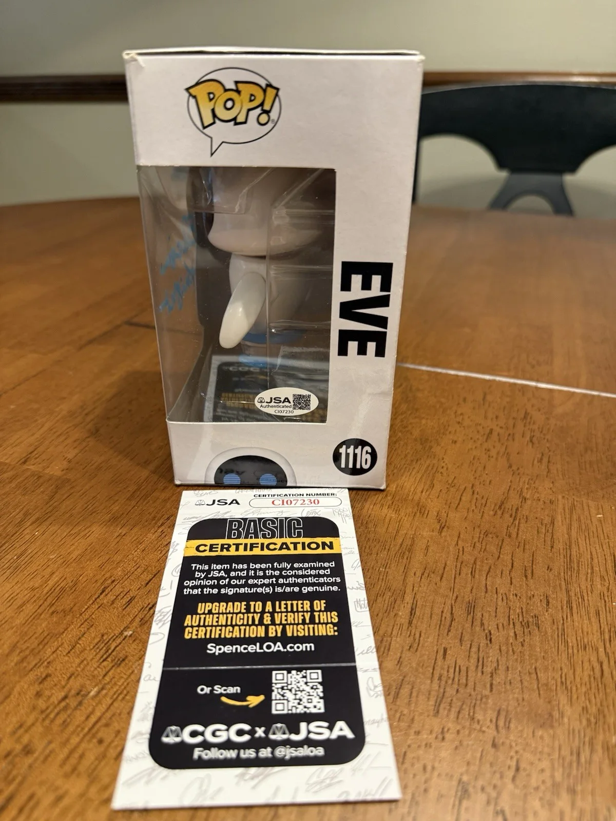 Elissa Knight — Elissa Knight Signed Disney PIXAR WALL-E Eve Funko POP! Vinyl Autograph JSA COA, image 4