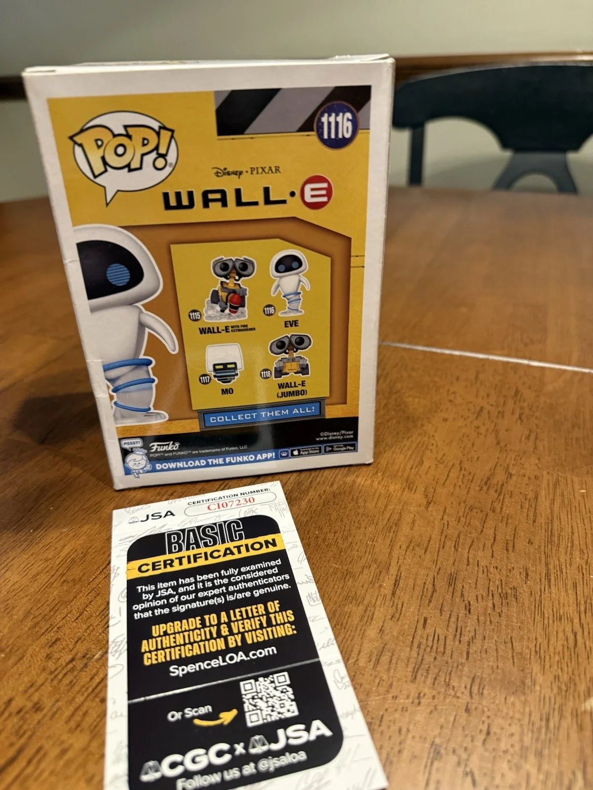Elissa Knight — Elissa Knight Signed Disney PIXAR WALL-E Eve Funko POP! Vinyl Autograph JSA COA, image 5
