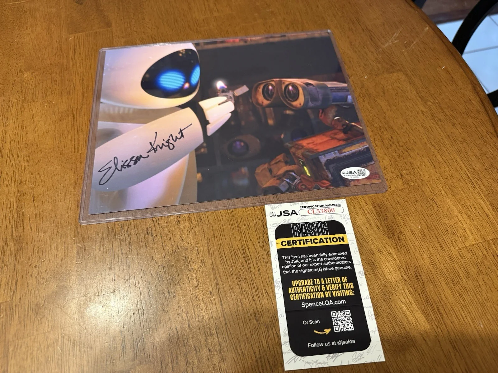 Elissa Knight — Elissa Knight Signed Disney Pixar WALL-E "Eve" 8x10 Photo D Autograph JSA COA