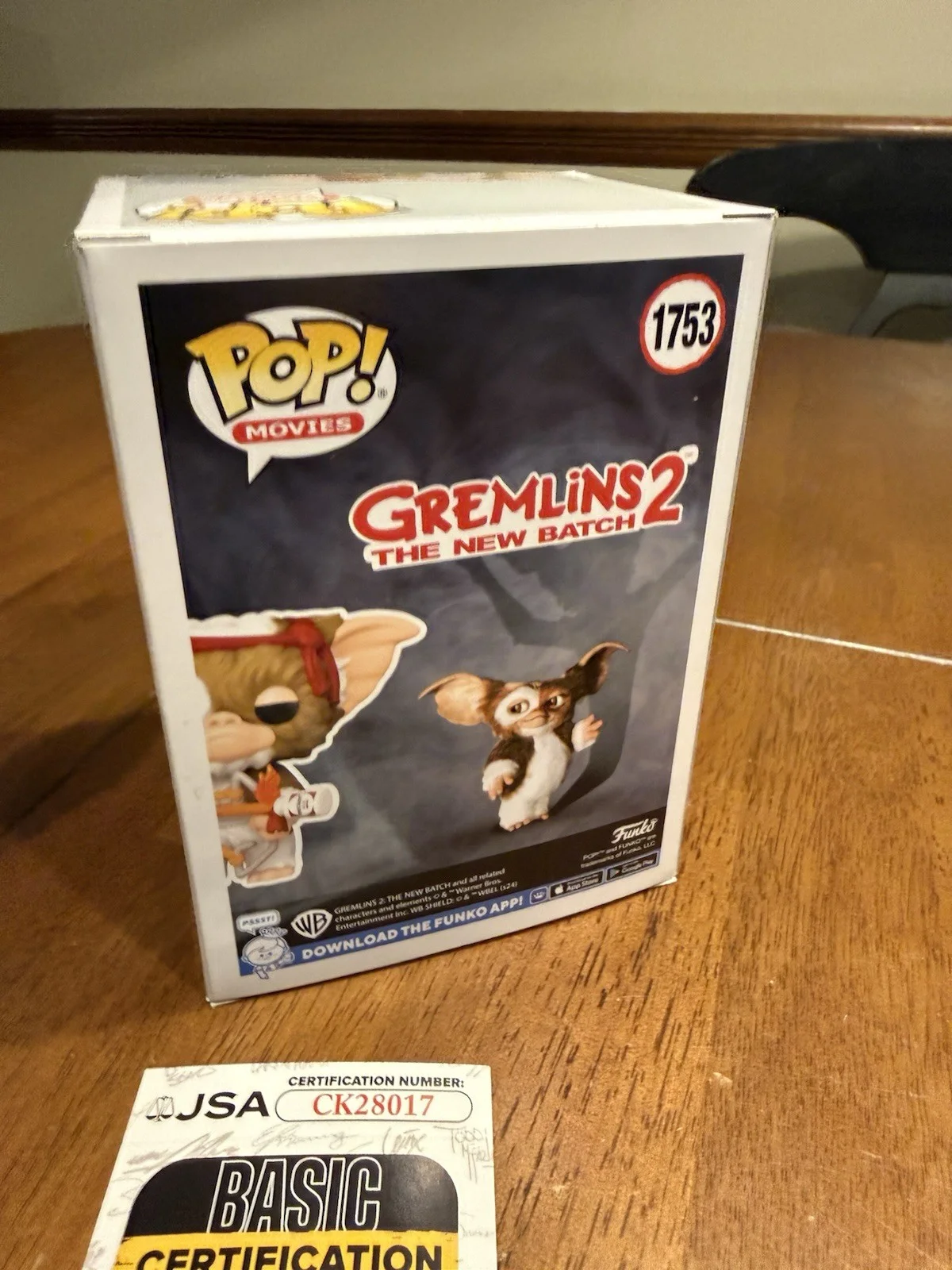 Joe Dante — Joe Dante Signed Gremlins Gizmo Funko POP! Funko 1753 Autograph JSA CK28017, image 3