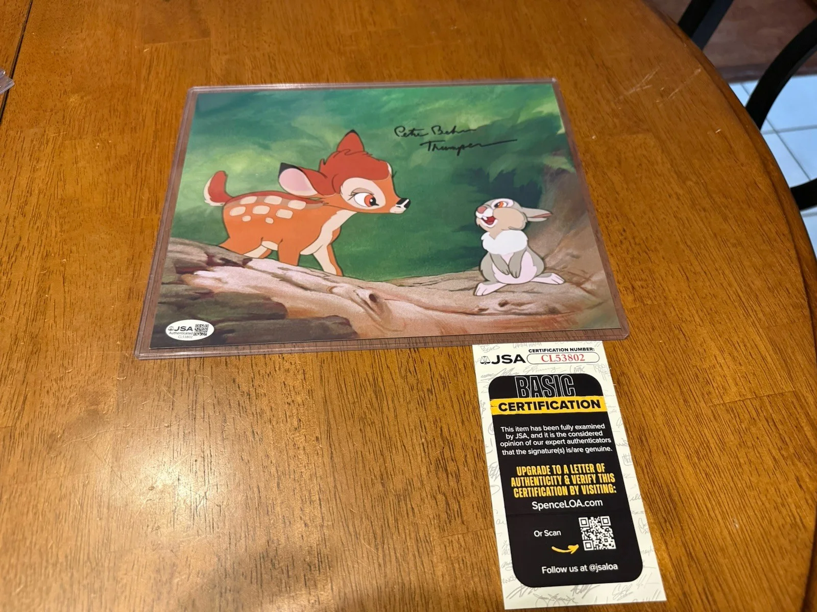 Peter Behn — PETER BEHN Signed BAMBI Thumper 8x10 Photo Autograph JSA COA CERT