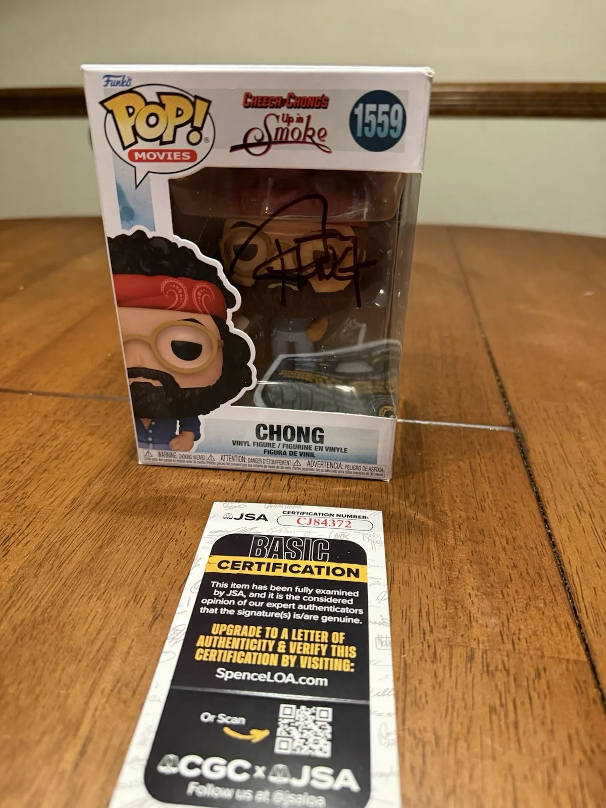 Tommy Chong — Tommy Chong Autographed Signed Funko Pop #1559 JSA COA CJ84372, image 2