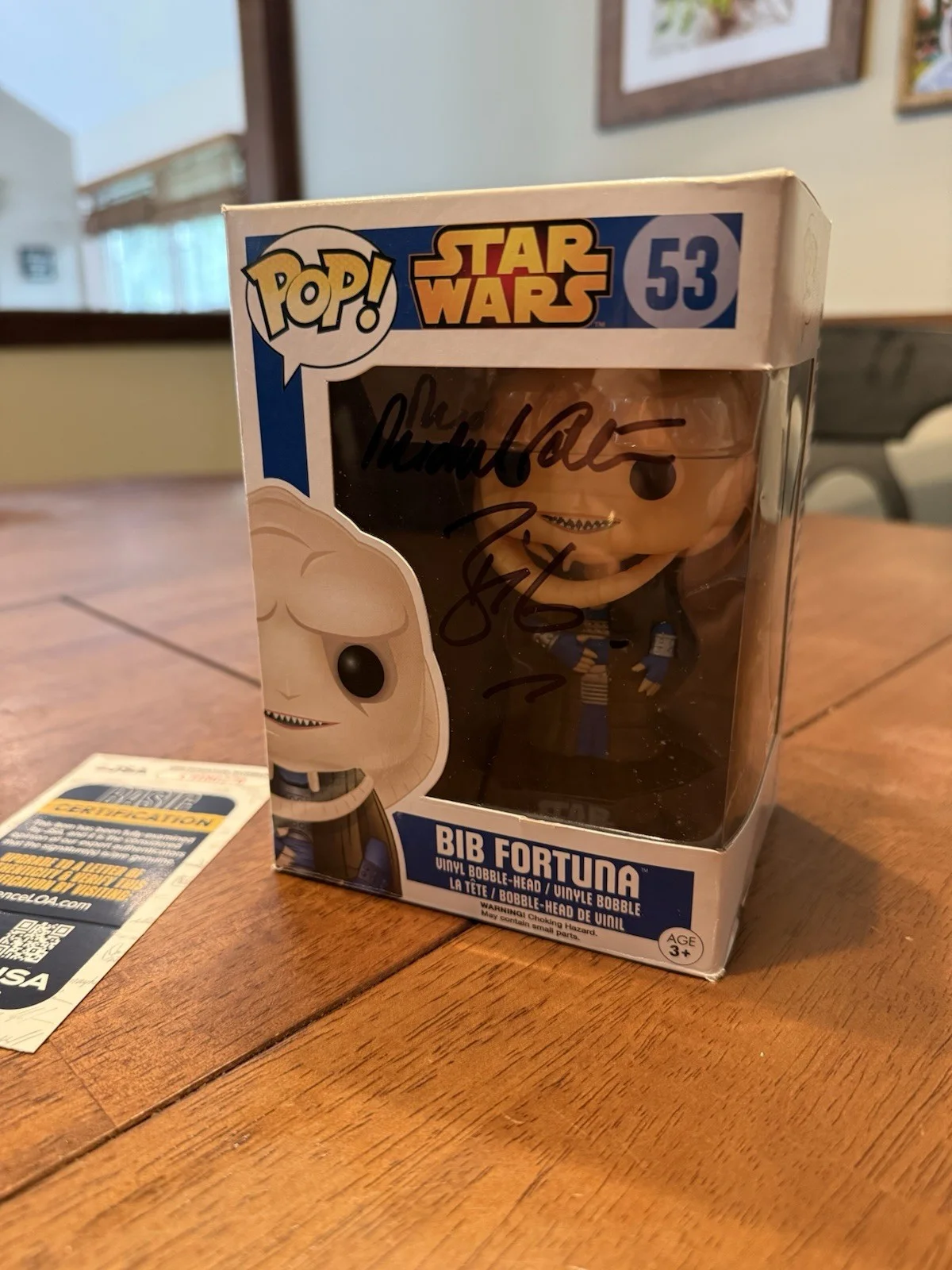Michael Carter — 💎Funko Pop! 53 Bib Fortuna, Star Wars / Signed Michael Carter JSA, image 2