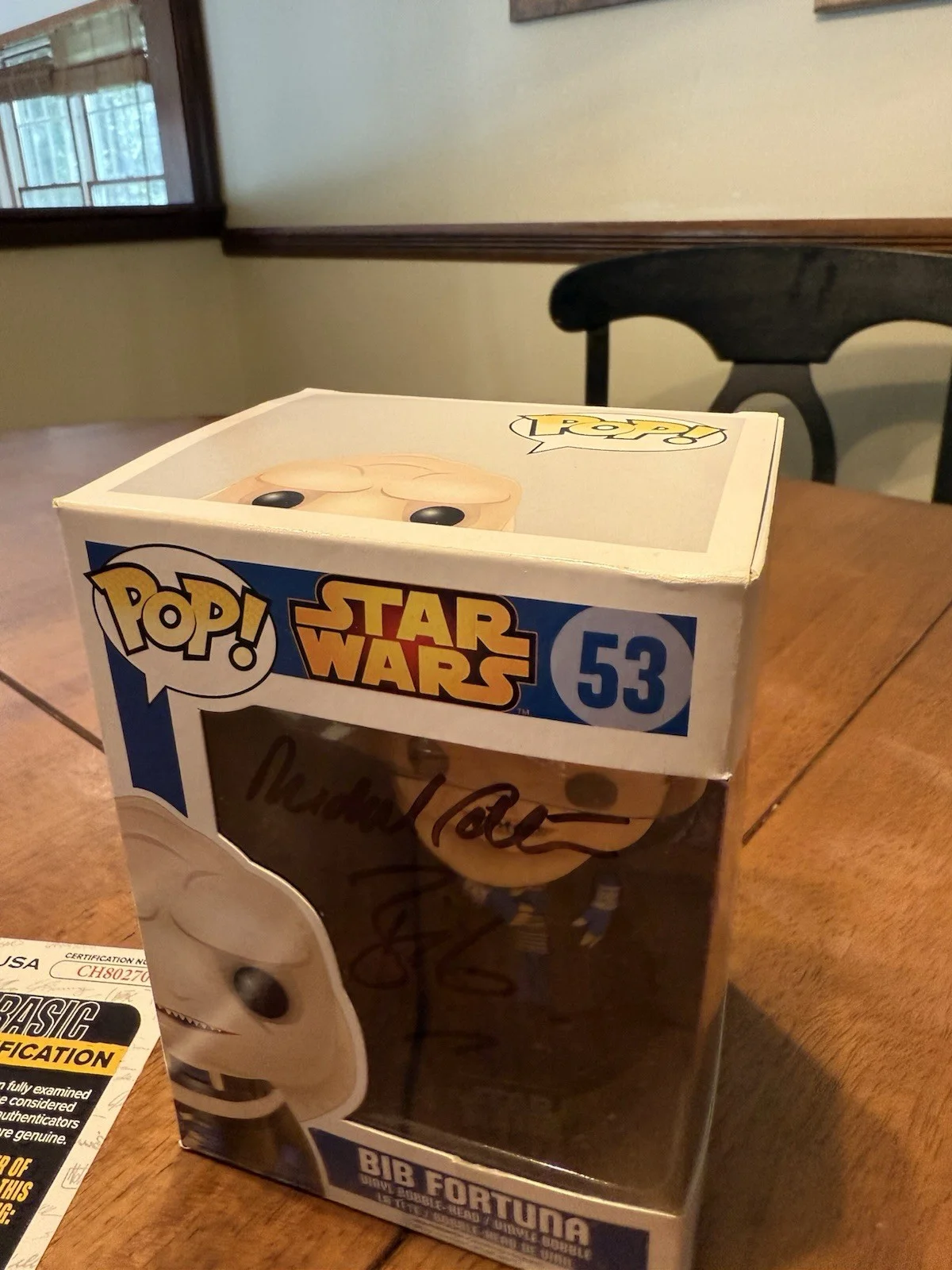 Michael Carter — 💎Funko Pop! 53 Bib Fortuna, Star Wars / Signed Michael Carter JSA, image 3