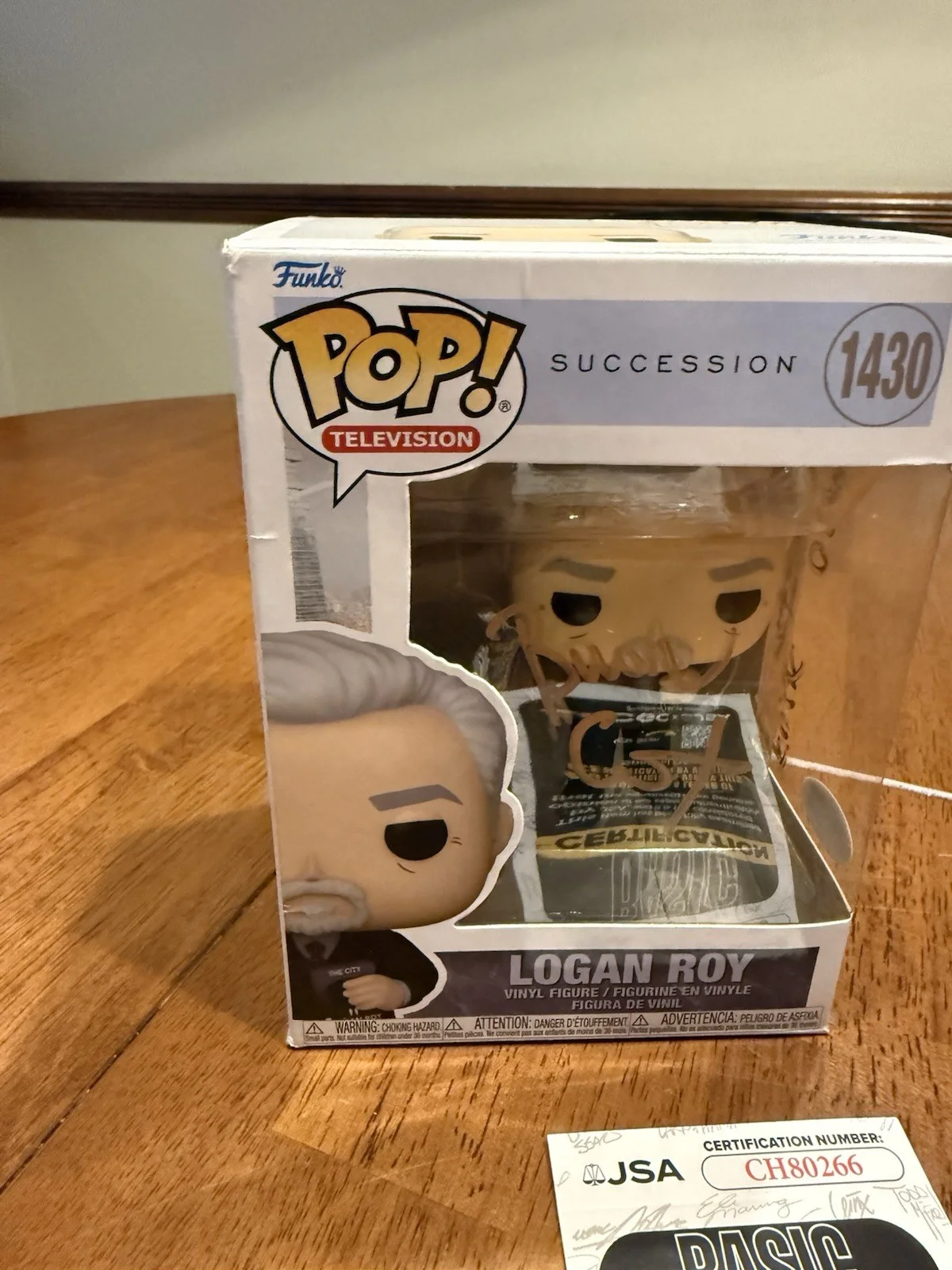 Brian Cox — Signed Funko Pop #1430 - Succession - Logan Roy - Brian Cox COA JSA, image 3