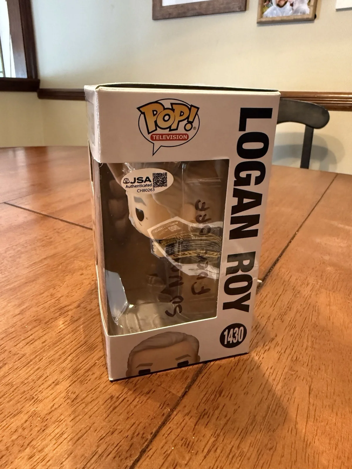 Brian Cox — Signed Funko Pop #1430 - Succession - Logan Roy - Brian Cox + COA JSA-, image 3