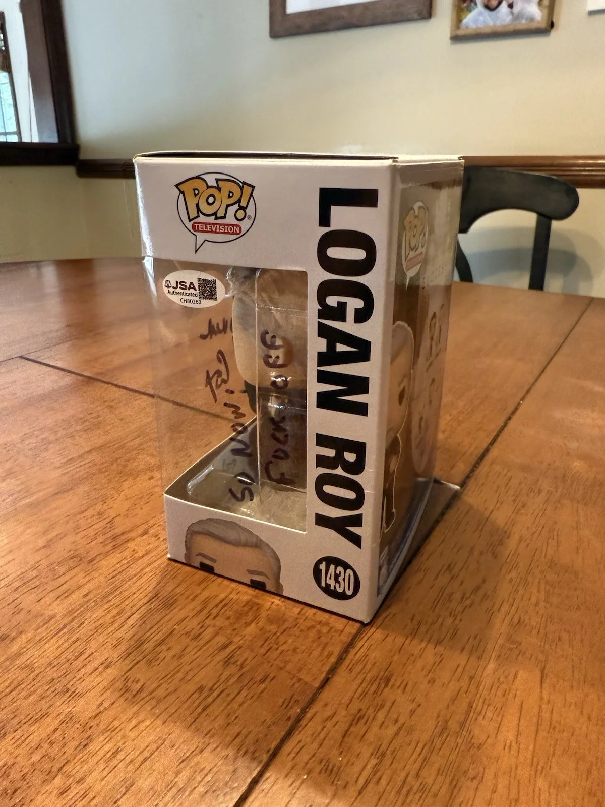 Brian Cox — Signed Funko Pop #1430 - Succession - Logan Roy - Brian Cox + COA JSA-, image 4