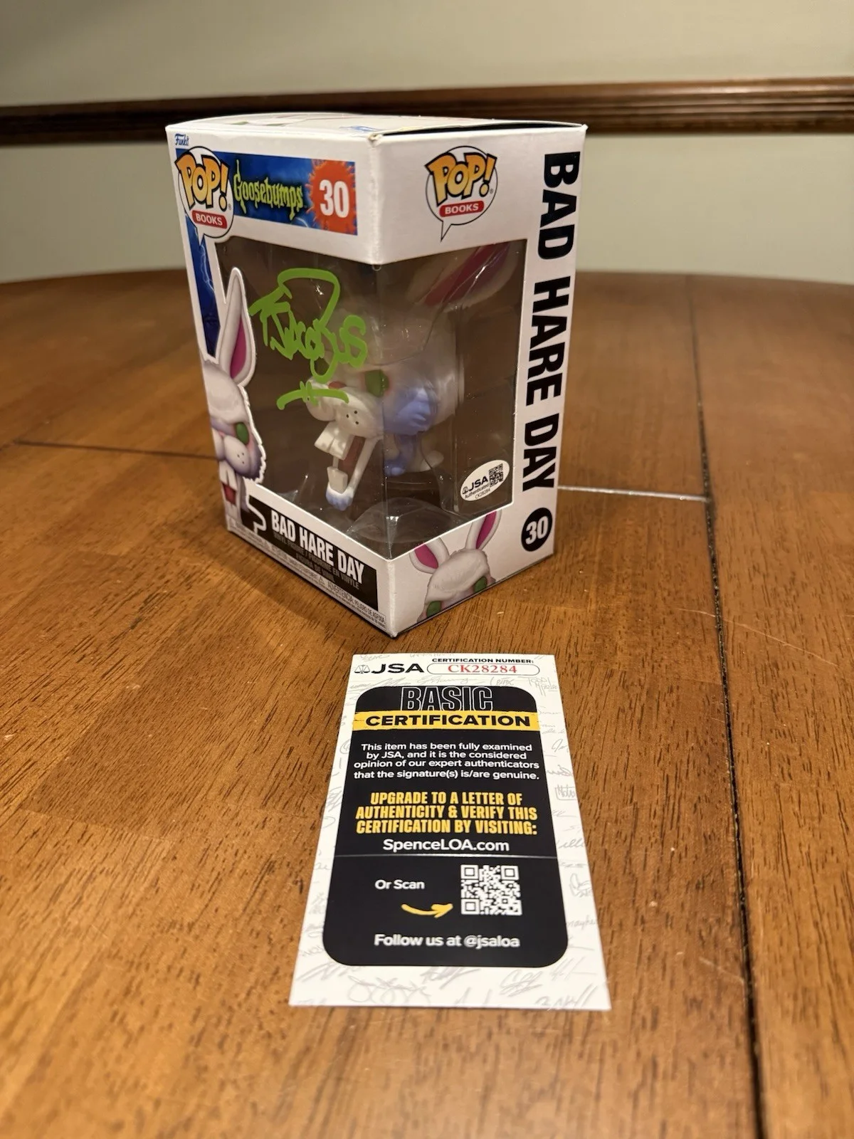 TIM JACOBUS — TIM JACOBUS SIGNED Bad Hare Day POP FUNKO GOOSEBUMPS JSA COA CK28284
