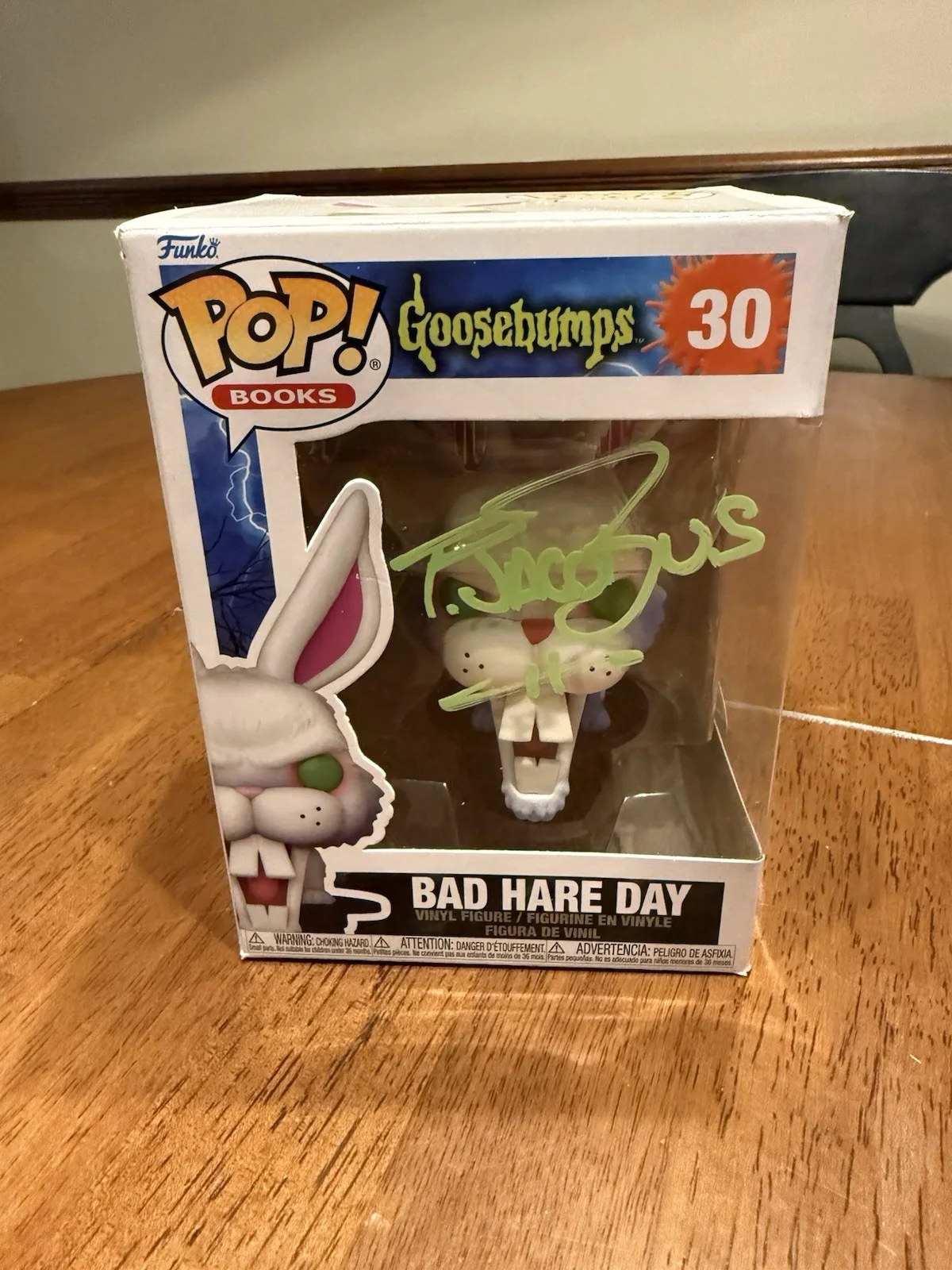TIM JACOBUS — TIM JACOBUS SIGNED Bad Hare Day POP FUNKO GOOSEBUMPS JSA COA CL53111, изображение 2