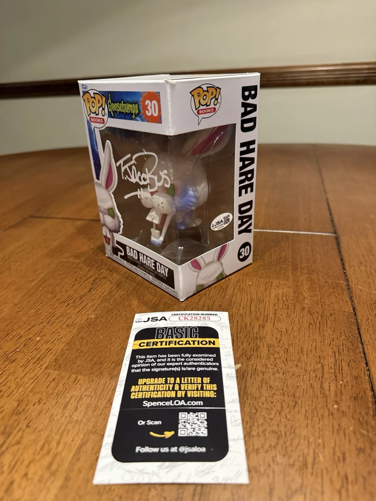 TIM JACOBUS — TIM JACOBUS SIGNED Bad Hare Day POP FUNKO GOOSEBUMPS JSA COA CK28285