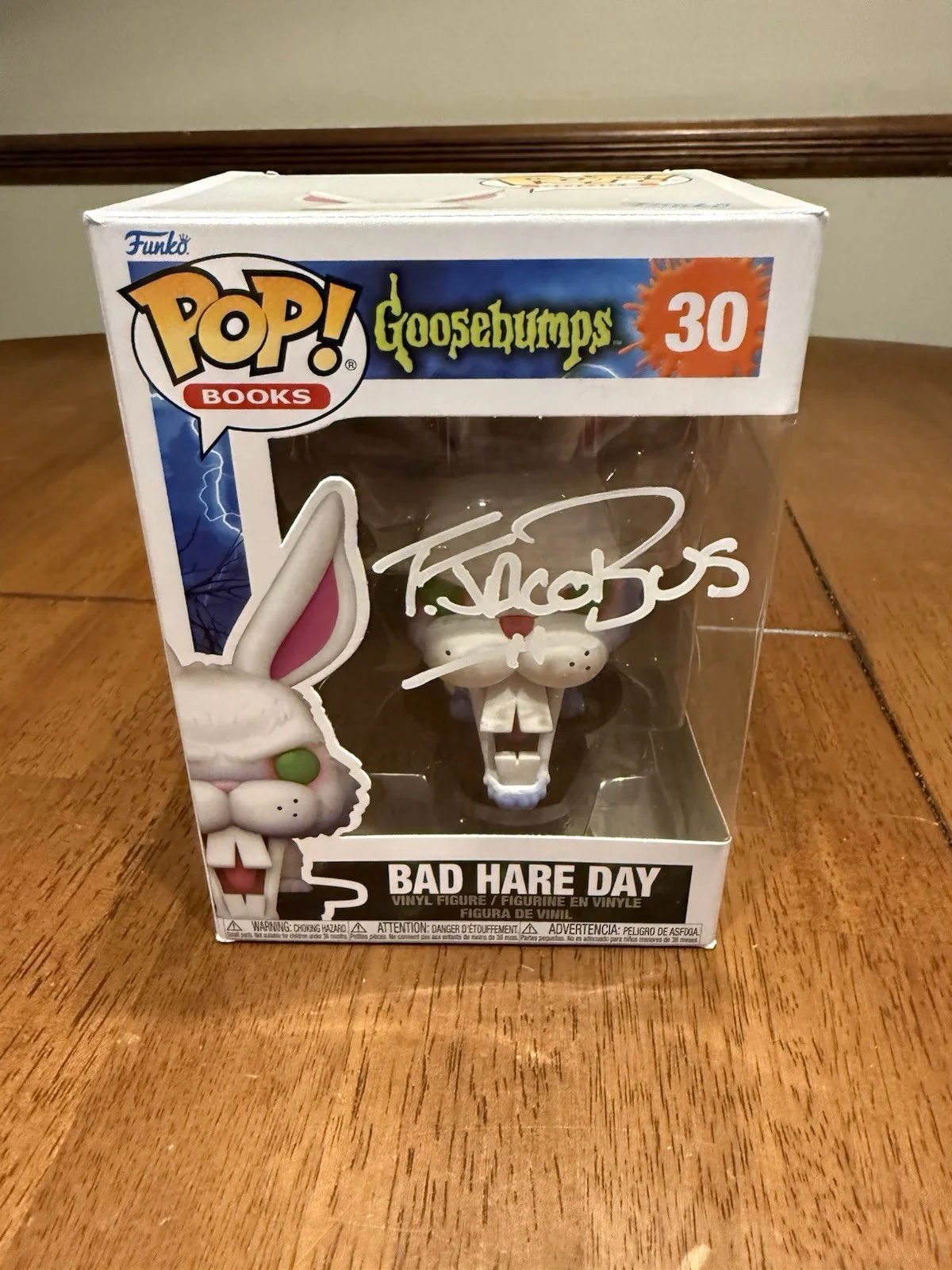 TIM JACOBUS — TIM JACOBUS SIGNED Bad Hare Day POP FUNKO GOOSEBUMPS JSA COA CK28285, image 2