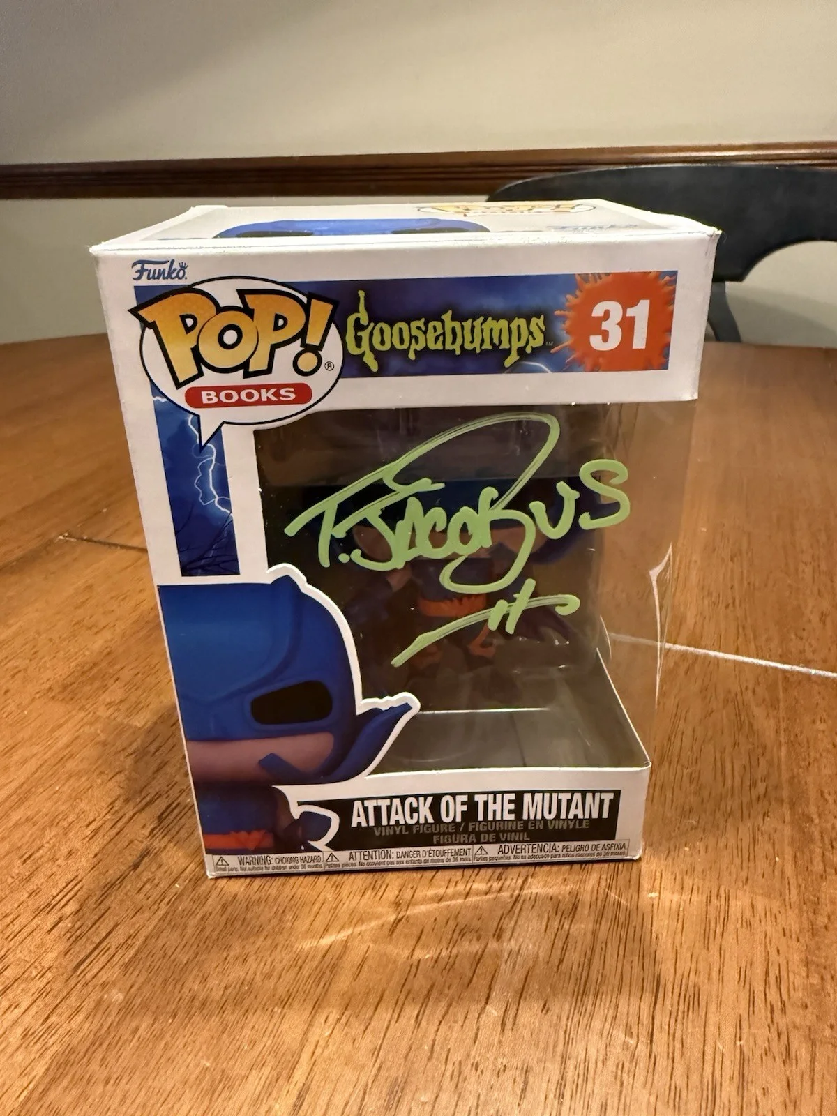 TIM JACOBUS — TIM JACOBUS SIGNED ATTACK OF THE MUTANT POP FUNKO GOOSEBUMPS JSA COA CL53114, изображение 2