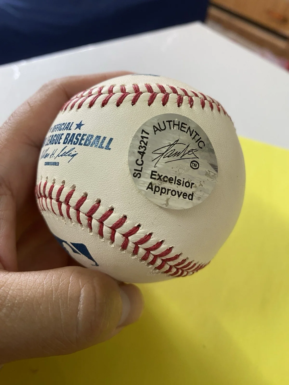 Signed STAN LEE Baseball Auto EXCELISOR APRROVED coa SLC-43217 Baseball RARE, image 5