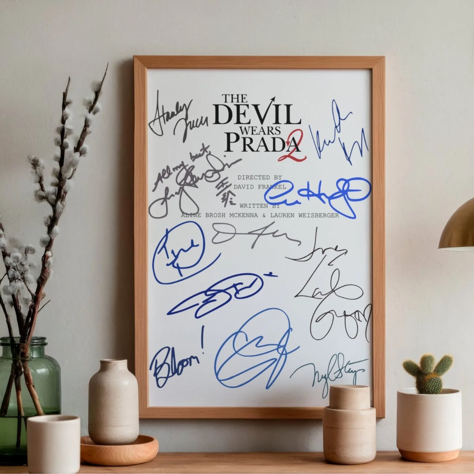 The Devil Wears Prada 2 Inspired Poster A4 Pre-Printed Autograph Script Style, image 2