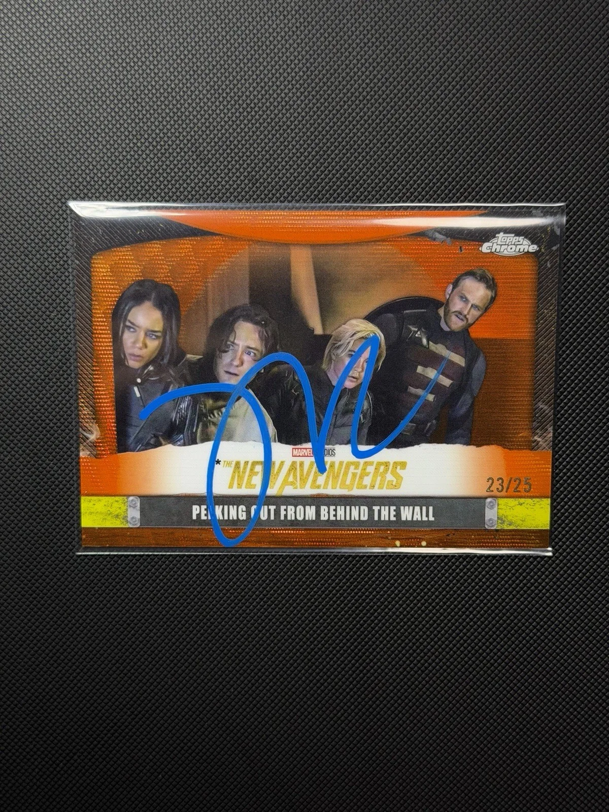 Lewis Pullman — Lewis Pullman Auto 23/25 Orange PHOTO PROOF Peeking Out From Behind The Wall