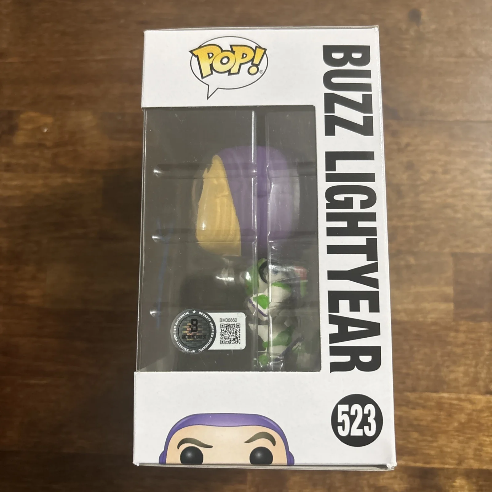 Tim Allen — Tim Allen Signed Funko Pop Buzz Lightyear Toy Story #523 Autographed Beckett, image 2