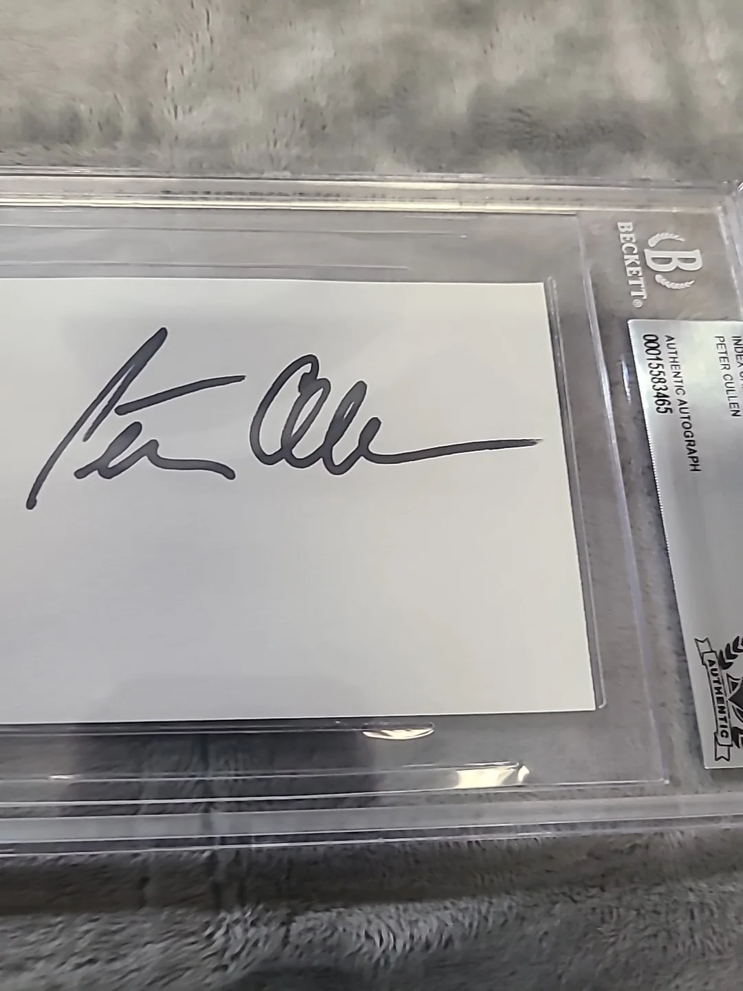 Peter Cullen Signed Index Card Beckett Certified Predator Optimus Prime, image 4