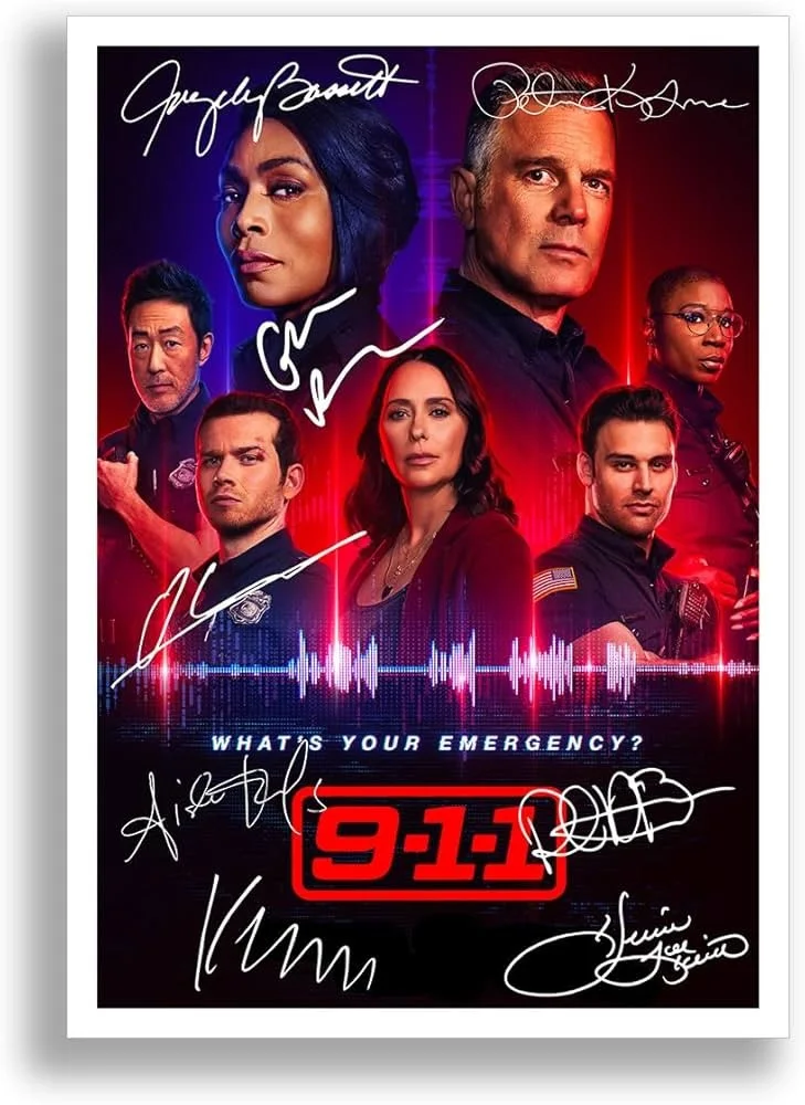 911 TV SHOW CAST — 911 TV SHOW CAST 8.5X11 SIGNED PHOTO AUTOGRAPH ALL SIGNATURES POSTER REPRINT, изображение 5