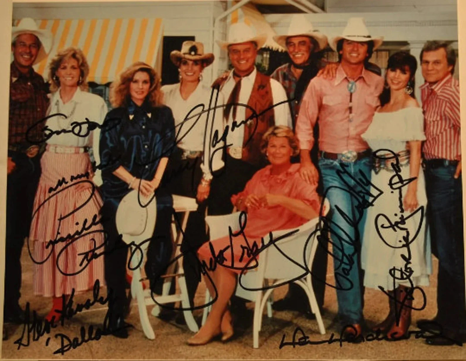 DALLAS CAST — DALLAS TV SHOW CAST 8.5X11 SIGNED PHOTO AUTOGRAPH POSTER ALL SIGNATURES REPRINT