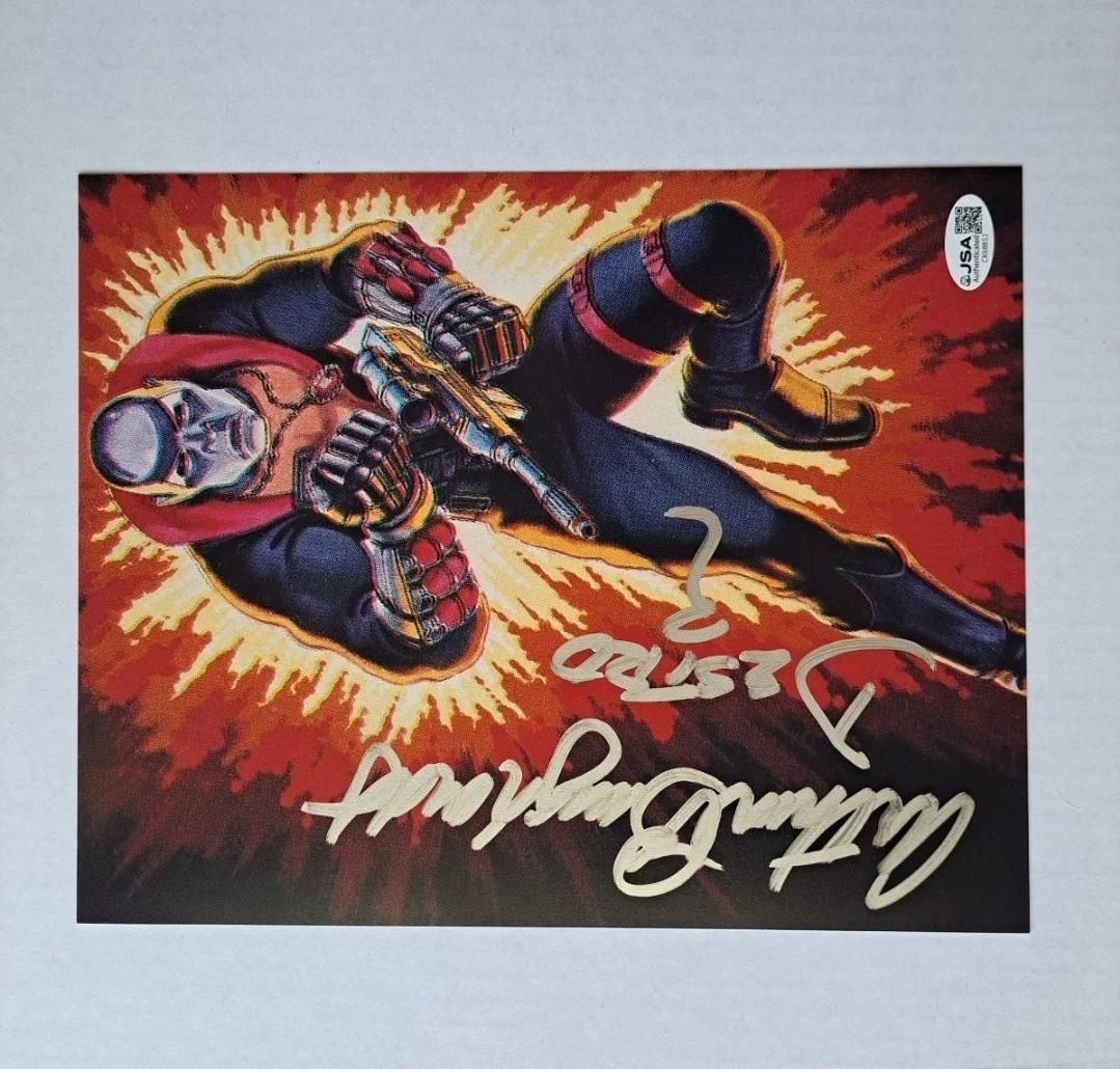 ARTHUR BURGHARDT *DESTRO Signed & Inscribed Premium G.I. Joe 8x10 Photo Auto JSA, image 2