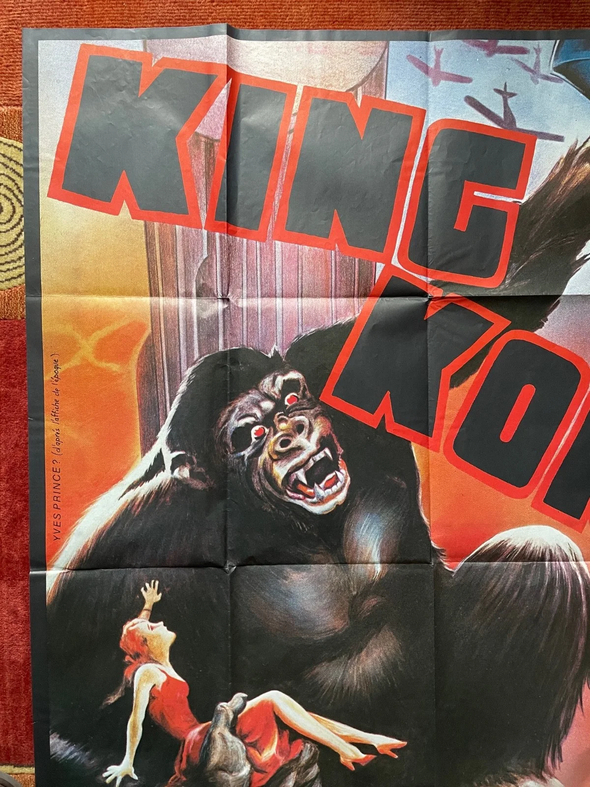 KING KONG (1933) Original 1980 Re-Release French Movie Poster Fay Wray, изображение 4