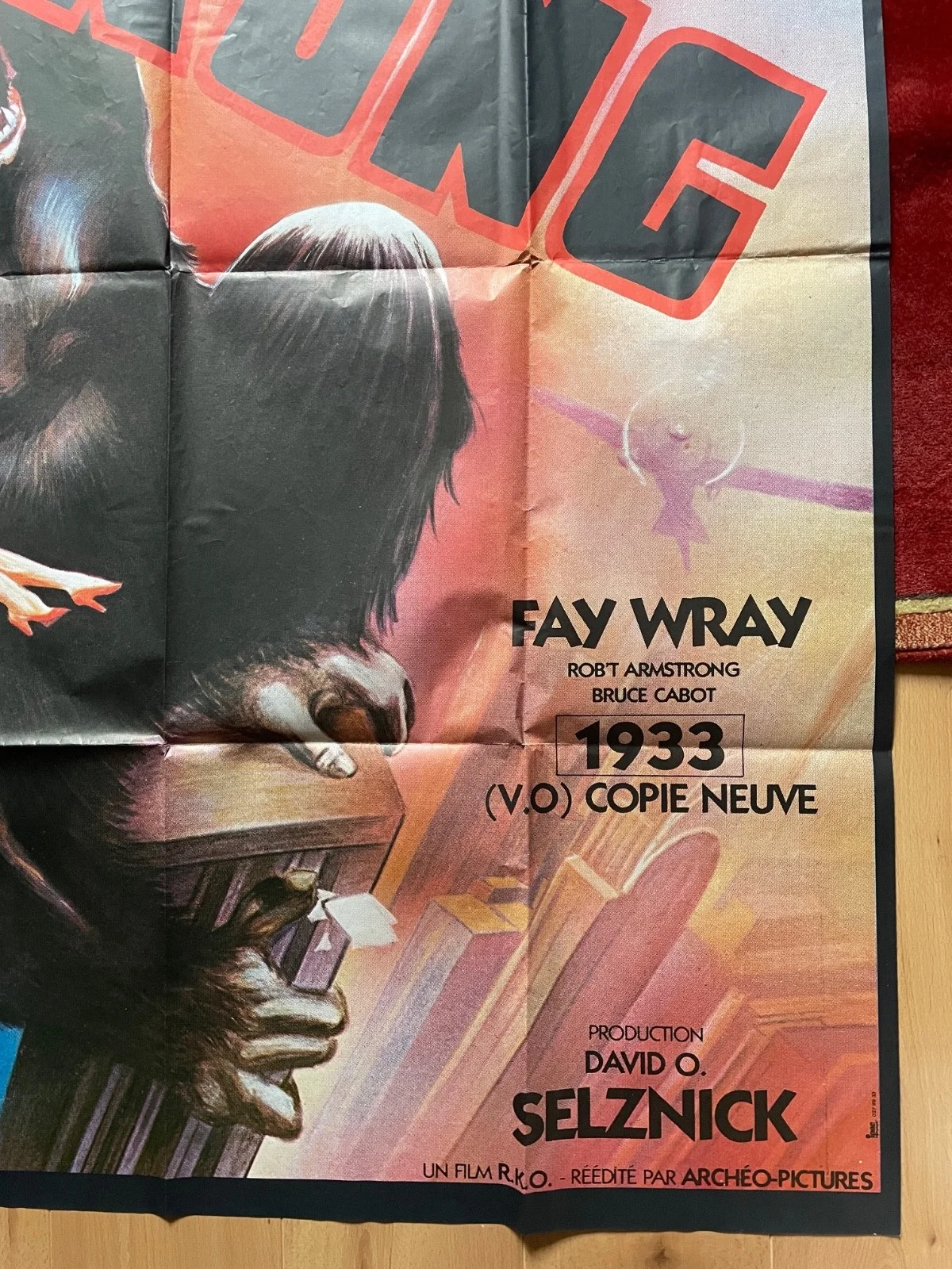 KING KONG (1933) Original 1980 Re-Release French Movie Poster Fay Wray, изображение 5