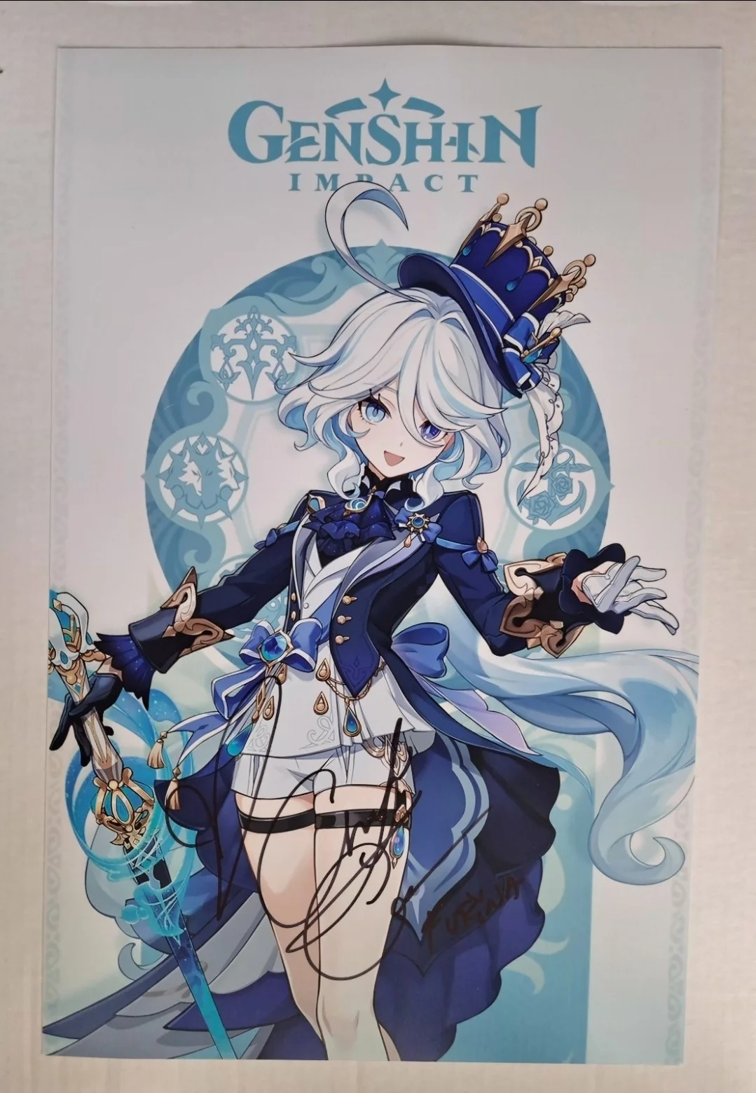 AMBER LEE CONNORS as FURINA Signed "Genshin Impact" 11x17 Photo/Poster JSA Auto, изображение 2