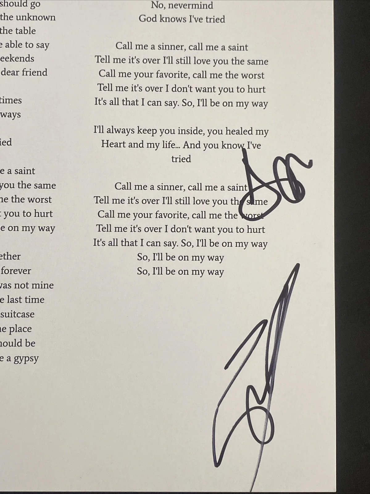 Shinedown Autographed Lyric Sheet ‘Call Me' Full Band Brent Smith +3, изображение 3