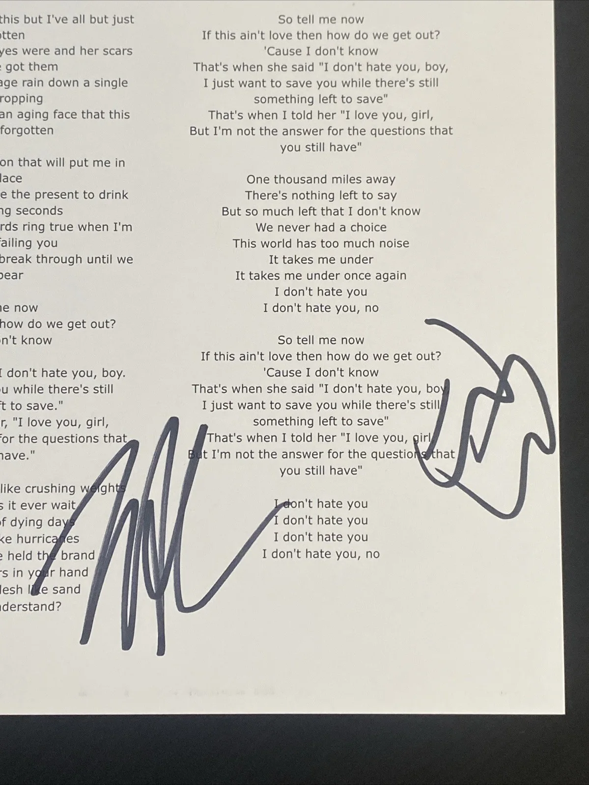 Rise Against Band Autographed Lyric Sheet ‘Savior’ Tim Mcilrath +3, изображение 4