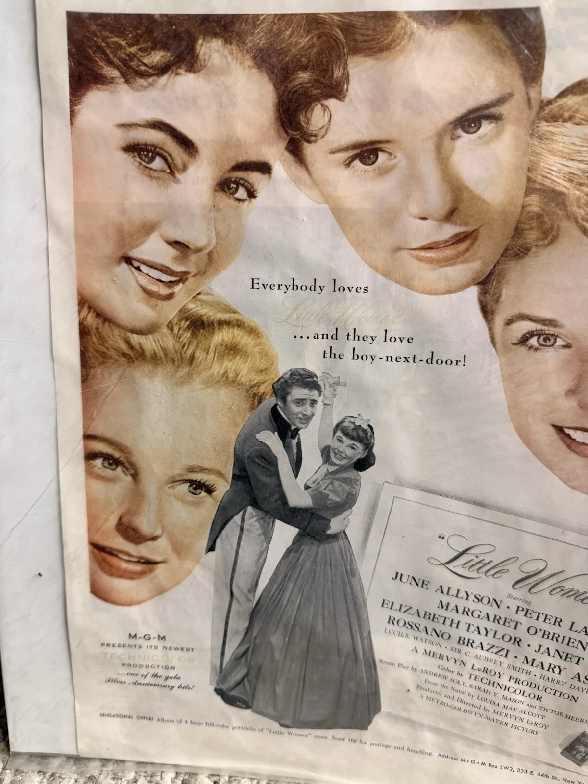 Margaret O'Brien 1949 Movie Ad Little Women Liz Taylor June Allison Leigh, изображение 3