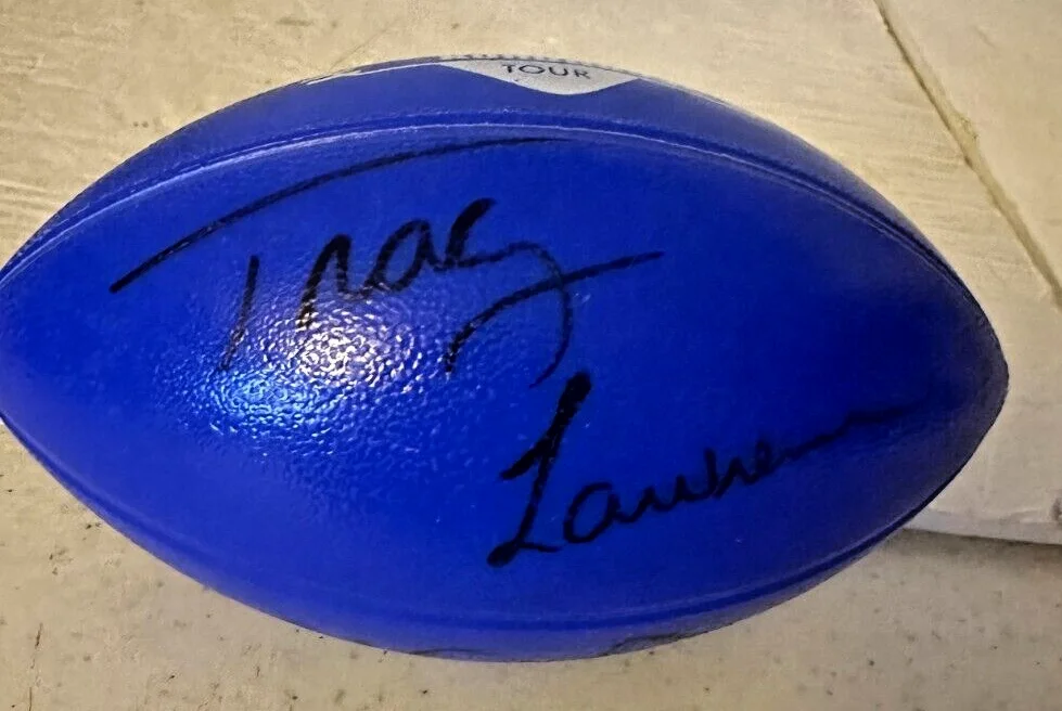 Rockin Roadhouse Tour Signed Football Mark Chestnutt Joe Diffie Tracy Lawrence, изображение 3