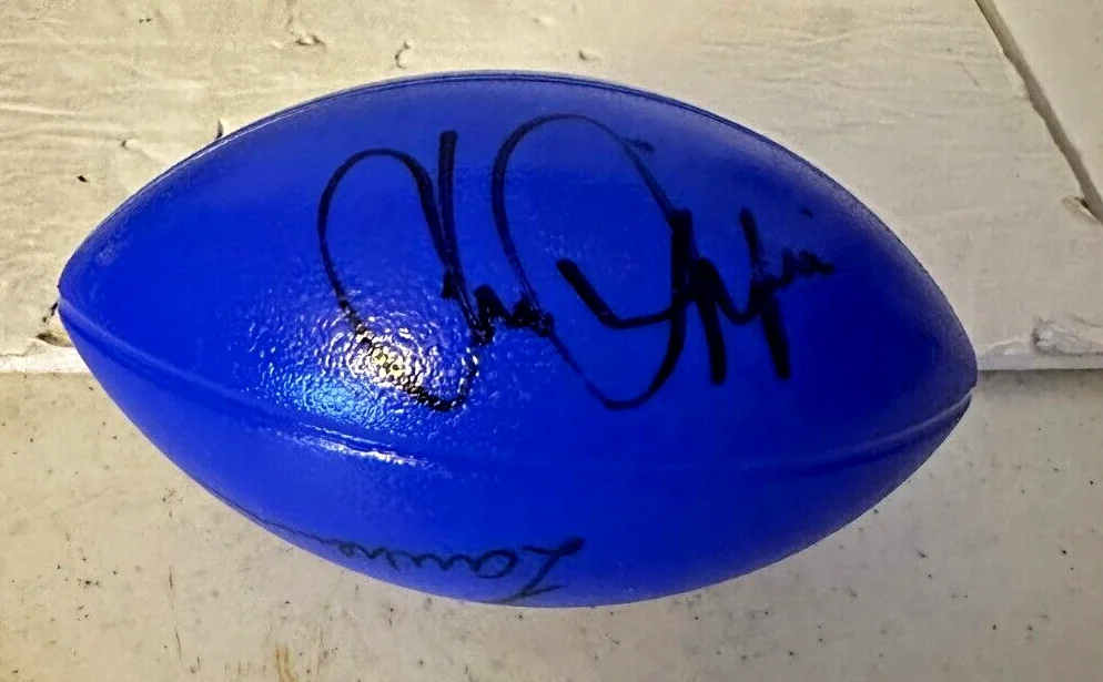 Rockin Roadhouse Tour Signed Football Mark Chestnutt Joe Diffie Tracy Lawrence, изображение 4