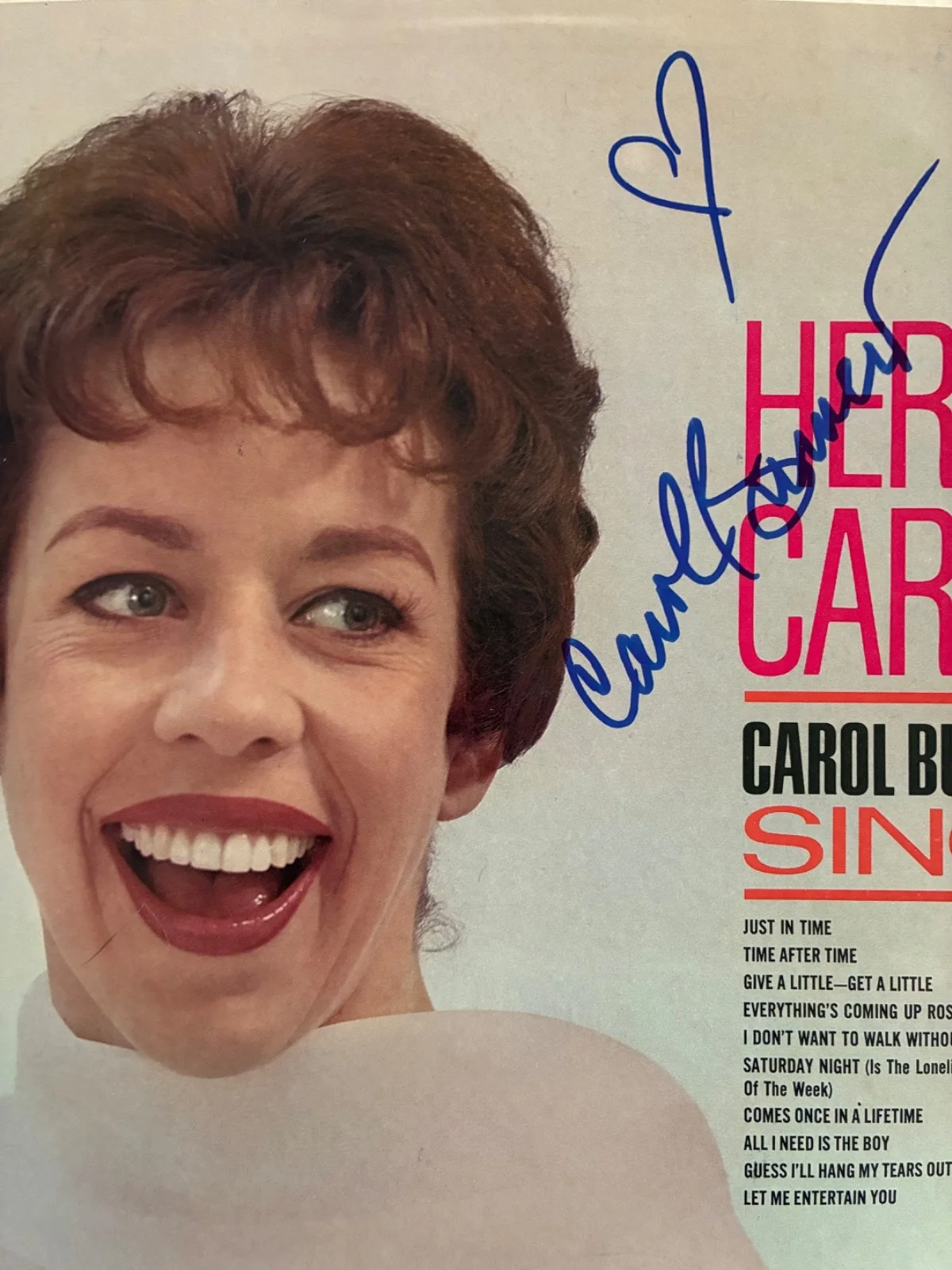 CAROL BURNETT Signed "Here’s Carol" 1961 Debut LP Decca Records Autographed, image 2