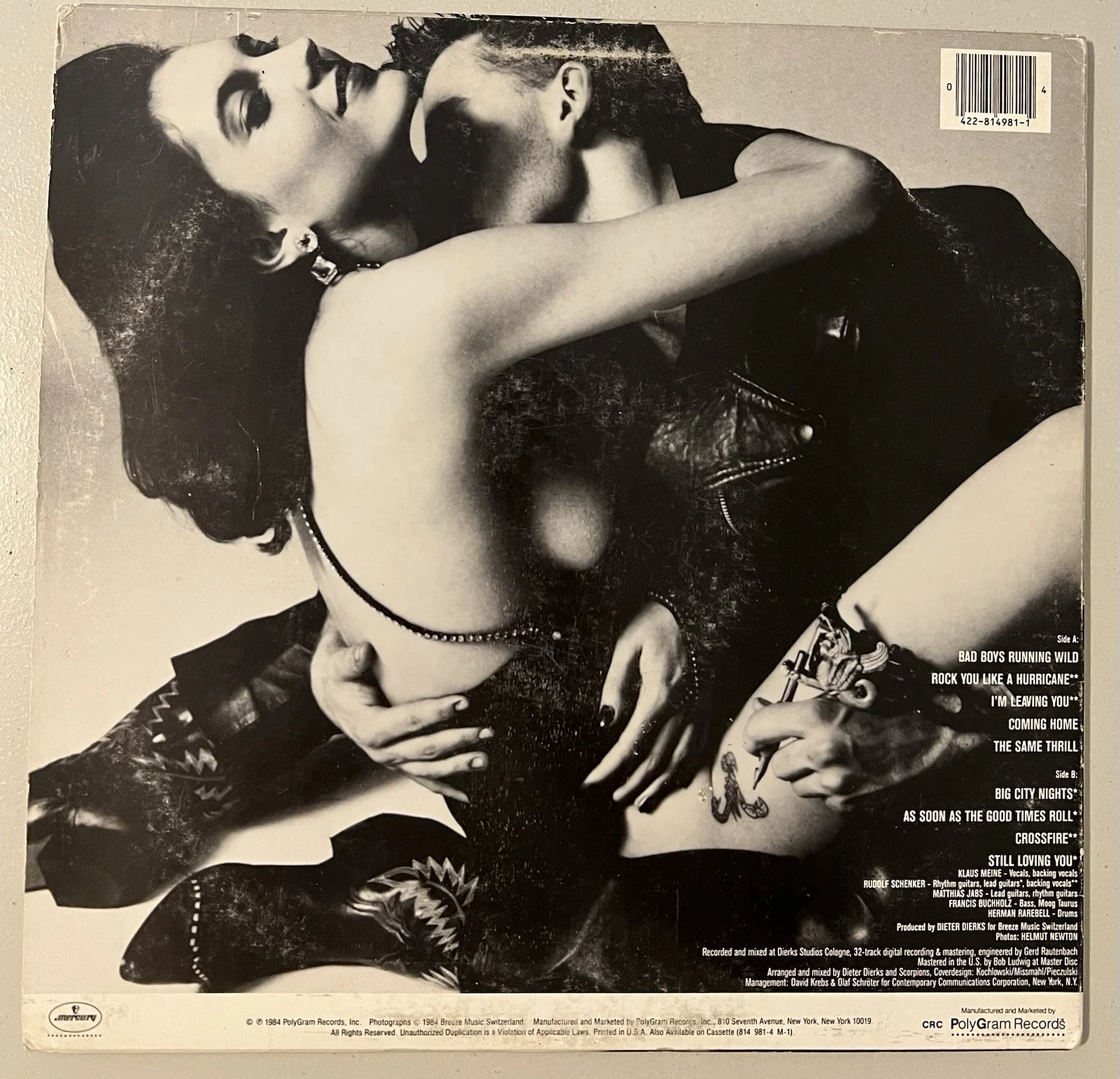 Scorpions Signed X3 1986 “Love At First Sting” Album JSA COA Autographed Record, изображение 5