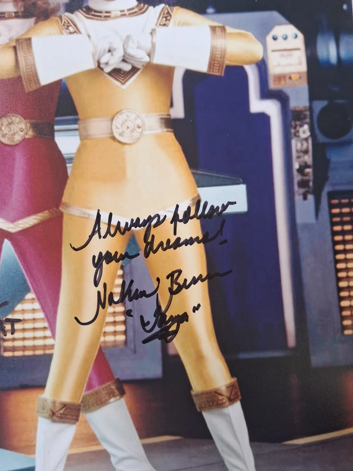 Mighty Morphin Power Rangers Signed 8x10 Photo Pink Ranger Yellow Ranger, image 2