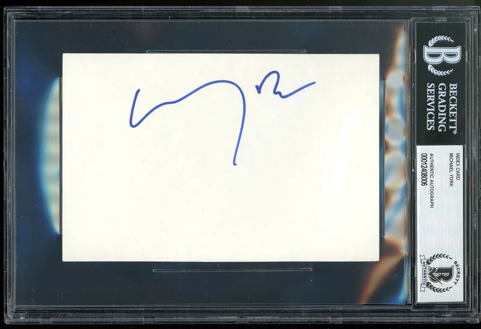 Michael York — Michael York Romeo + Juliet Authentic Signed 4x6 Index Card BAS Slabbed