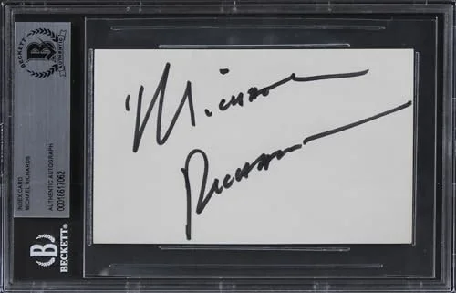 Michael Richards — Michael Richards Seinfeld Authentic Signed 3x5 Index Card BAS Slabbed 2, image 3