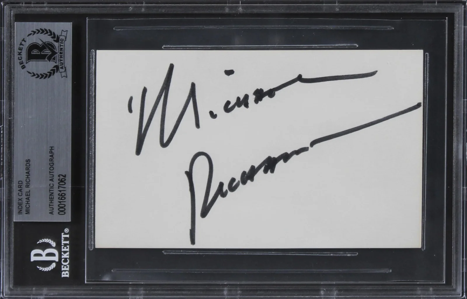 Michael Richards — Michael Richards Seinfeld Authentic Signed 3x5 Index Card BAS Slabbed 2, image 4