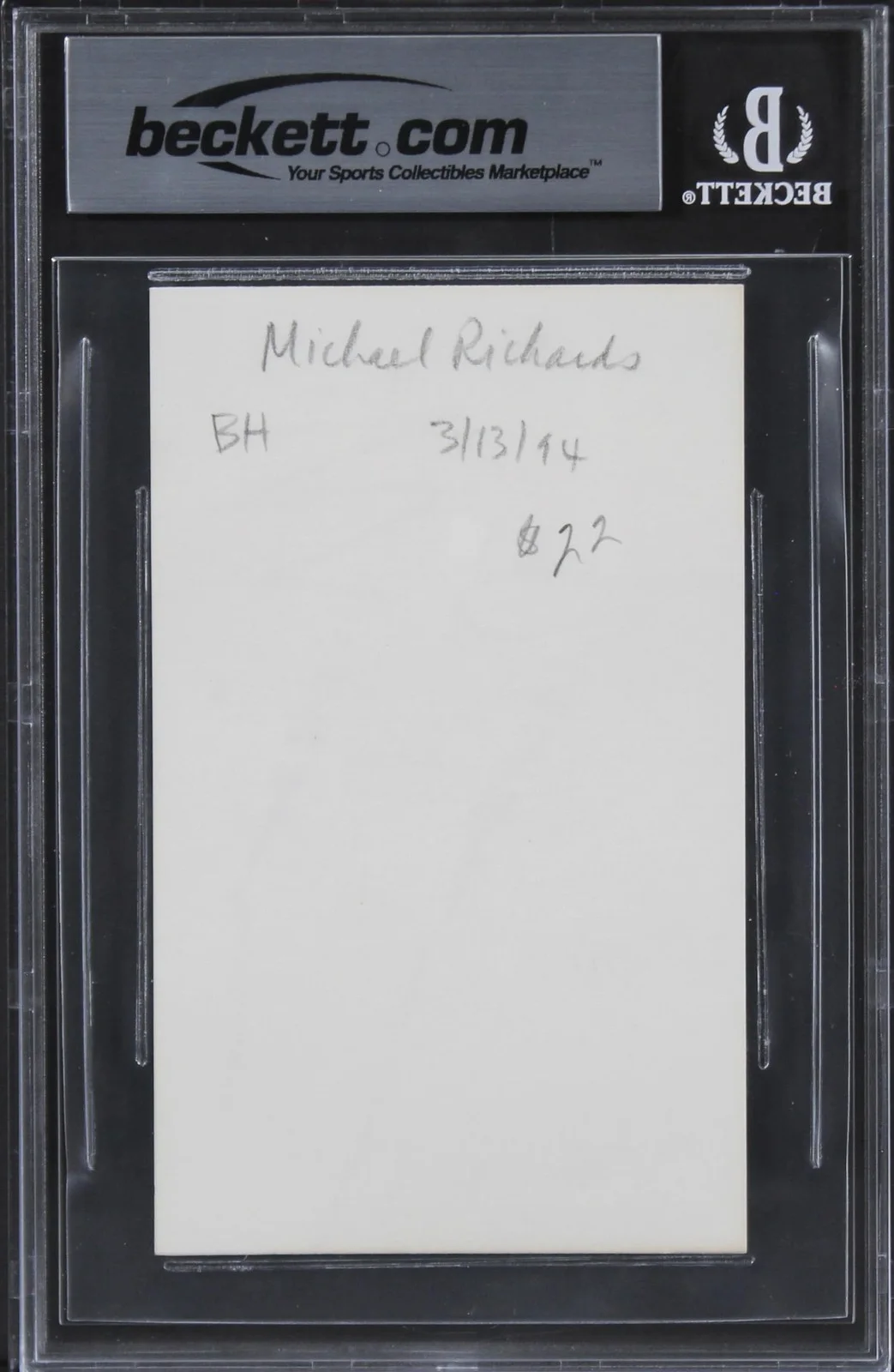 Michael Richards — Michael Richards Seinfeld Authentic Signed 3x5 Index Card BAS Slabbed 2, image 5