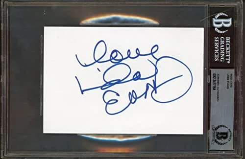 Linda Evans — Linda Evans The Big Valley Authentic Signed 4x6 Index Card BAS Slabbed, image 3