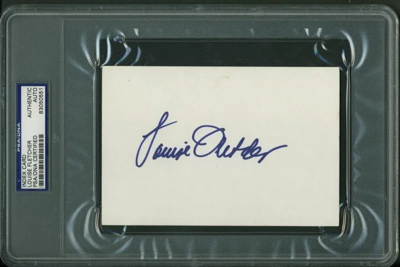 Louise Fletcher — Louise Fletcher Authentic Signed 4X6 Index Card Autographed PSA/DNA Slabbed