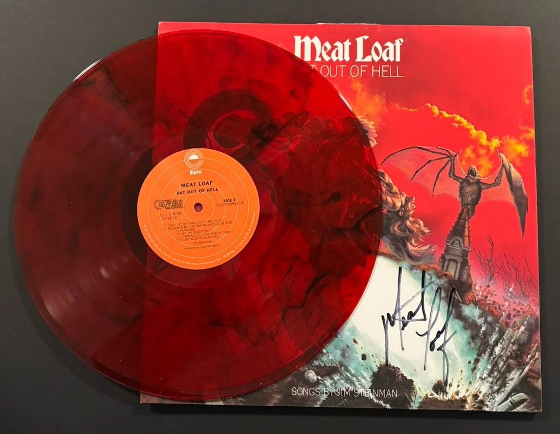 MEATLOAF SIGNED BAT OUT OF HELL VINYL LP JSA COA #CN01911 AUTO Red Vinyl, image 5