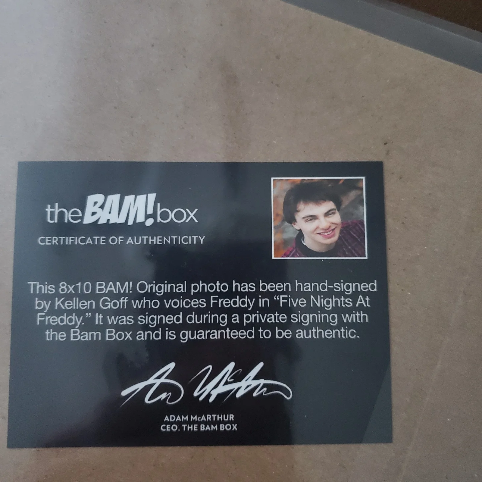 Kellen Goff signed 8x10 Five Nights at Freddy's Photo BAM BOX EXCLUSIVE, изображение 2