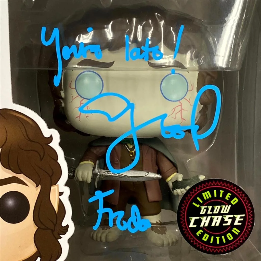 Elijah Wood signed Inscription Frodo GITD Chase Funko Pop! 444 autograph JSA, изображение 2